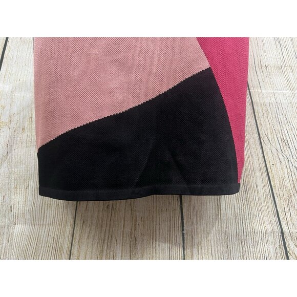 New York & Company Stretch Knit Bodycon Sweater Dress L Colorblock Maxi Retro - Picture 6 of 8